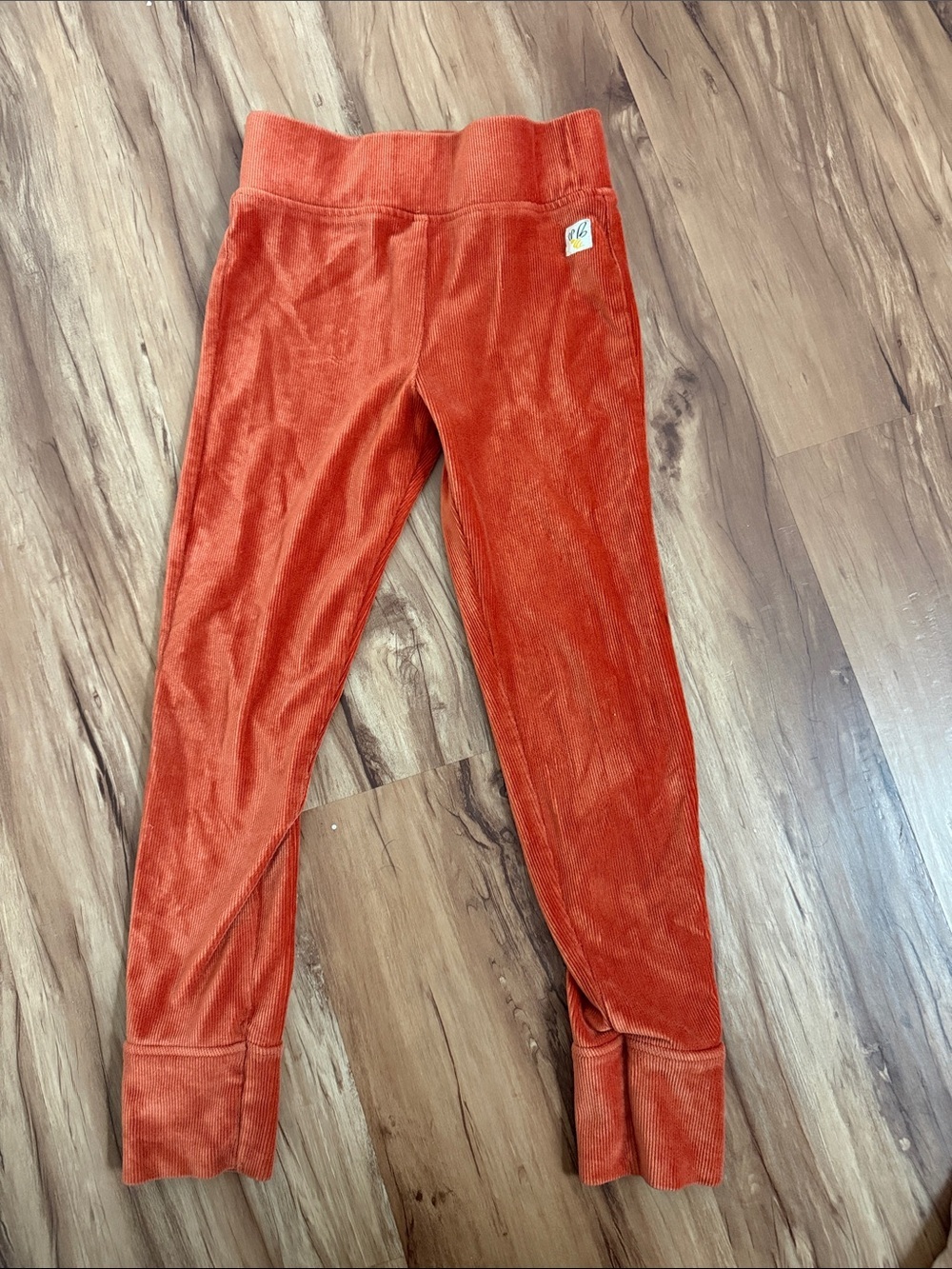 Wildflowers Orange Velour Pull-On Bottoms